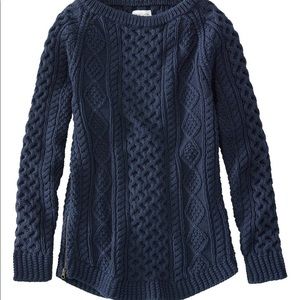 LL Bean Fisherman Sweater, Tunic Length